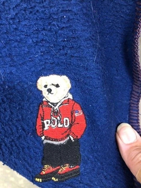 Vintage Ralph Lauren 100% polyester Throw  Blanket Blue Made in USA  50" x 68"  - Image 3 of 4