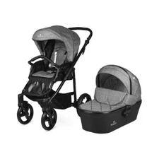 Venicci Shadow Stroller with Bassinet - Denim Grey/Black Frame