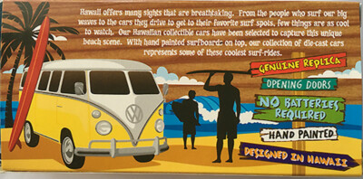 Mini Collectable Surf Car 1962 VW Bus Surfboard Woody Surfing New