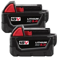 2 Pack BRAND NEW For Milwaukee M18 4.0Ah 5.0Ah Lithium-Ion Battery 48-11-1850 US
