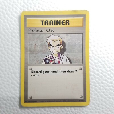 Rare Pokemon Card Professor Oak 88/102 Game Base 1999 Collection ...