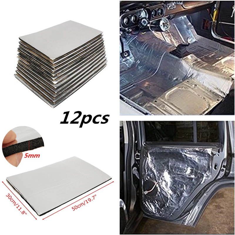 12pcs 5mm Car Firewall Sound Deadener Heat Insulation Deadening Material Mat Pad - Image 2 of 4