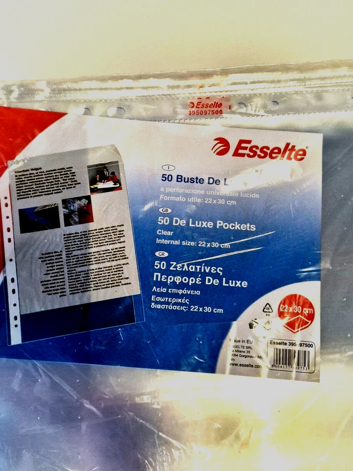 50 Esselte A4 Sichthüllen Prospekthüllen Klarsichthüllen DINA4,22x30 cm Außenmaß - Bild 2 von 2