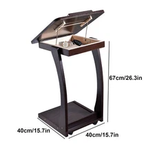 C Shaped Table With Wheels,Wooden Couch Table Adjustable Desktop For Living Room