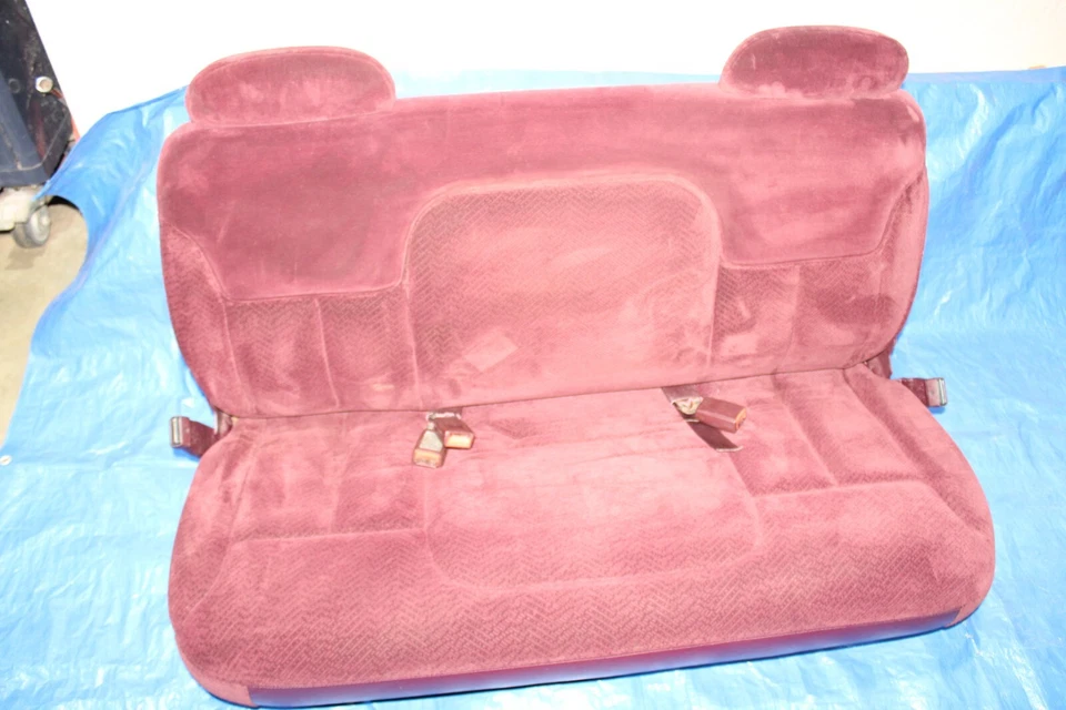 Chevy SUBURBAN 95-99 Tahoe Gmc Yukon tercera fila asiento de banco Borgoña LIMPIO Foto 2 de 4