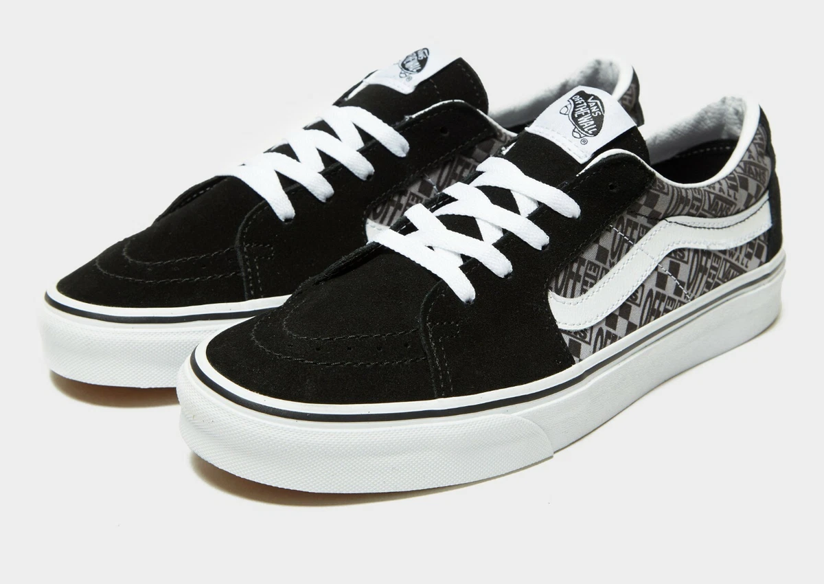 Authentic Vans Sk8 Low Men UK 7 7.5 Logo Fade Black True White