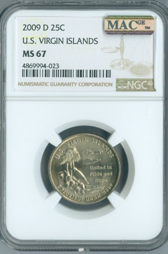 2009-D Virgin Islands Quarter NGC MS67 Business Auction