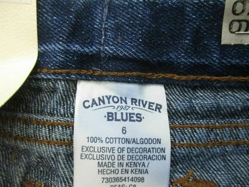 new CANYON RIVER BLUES Jeans Girl's Size 6 Relaxed Dark Wash Straight Leg - Picture 4 of 8