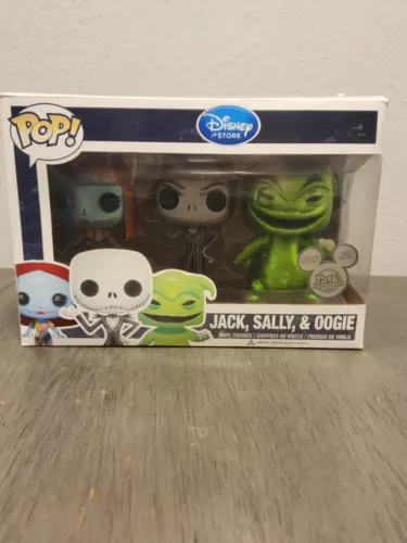 Funko Pop Disney Store Exclusive Jack, Sally and Oogie Metallic 3-pack