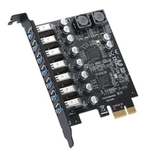 PCI-E to USB 3.2 7-Port Expansion Card Internal USB PCI Express Hub Converter US