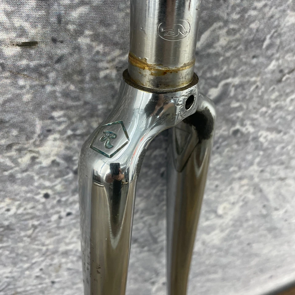 Vintage Rossin Fork 700c Columbus Campagnolo Chrome 1 in Threaded 7.75 Inch Road - Image 2 of 4