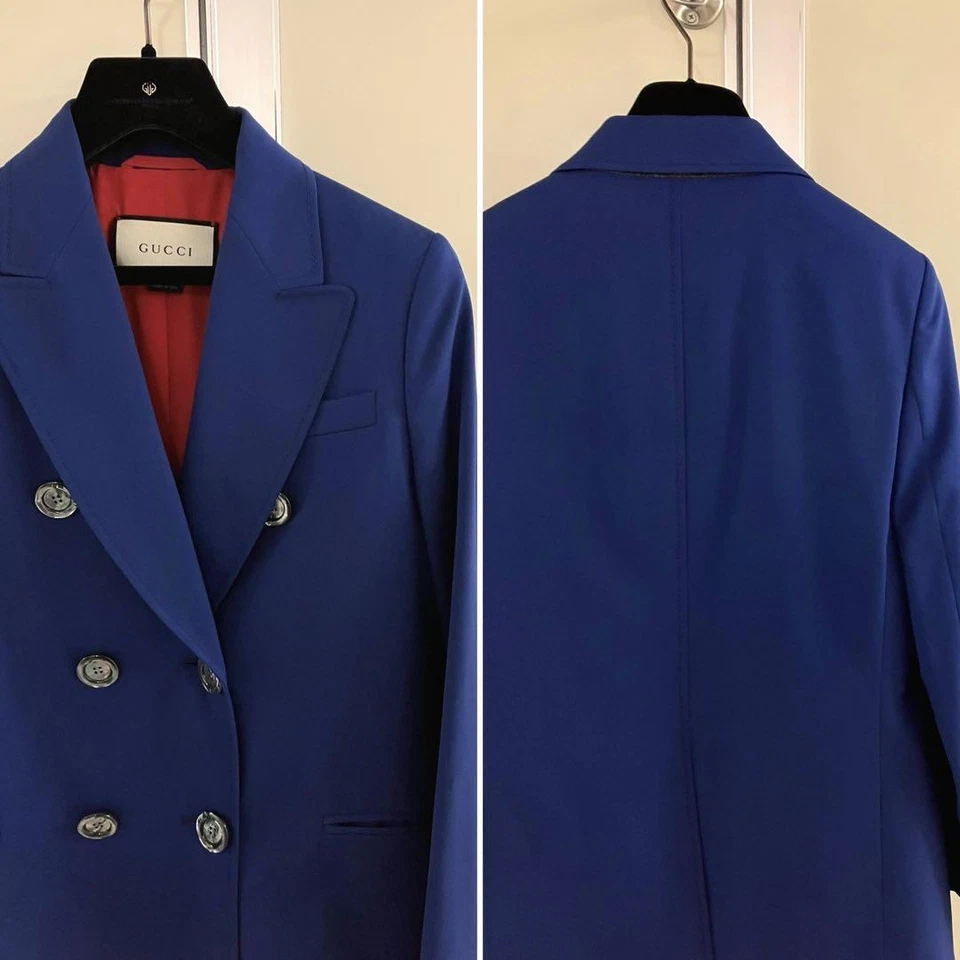 Gucci Blue Silk Wool Double Setup/Suit - Image 4 of 4