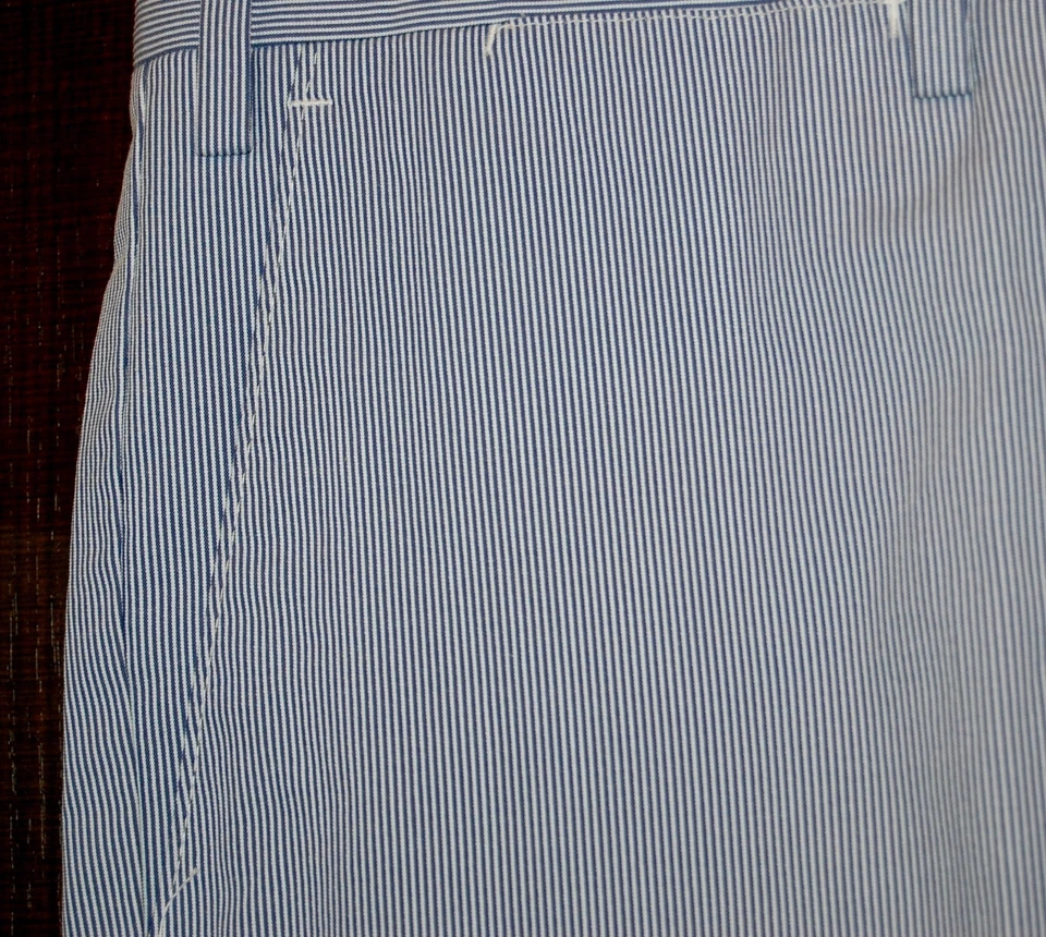 Tombolini 浅蓝色条纹男式休闲意大利棉裤尺寸 US 42 UE 56 — 第 4/4 张图片
