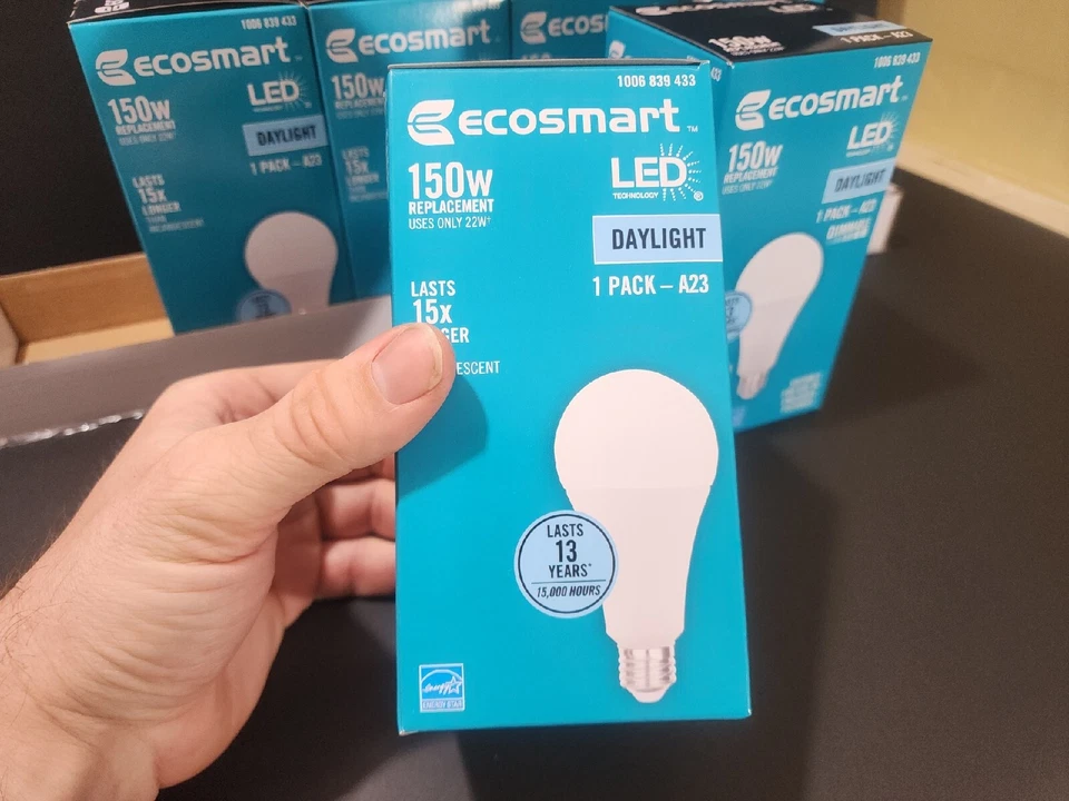 6 x Ecosmart 150w A23 LED Replacement Daylight Dimmable 2550 Lumens 1006 839 433 - Image 4 of 4