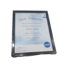 Mainstays 8.5x11 Front Loading Document Picture Frame, Black, 3 frames in pack