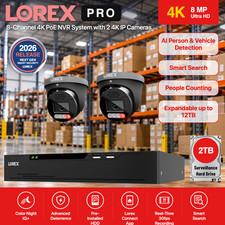 Lorex Apex X-Series Security System 4K 8CH 2TB NVR 2pcs X5 4K IP PoE Cameras