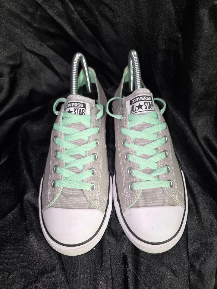 匡威低帮灰色绿色青少年 5 码 — 第 3/4 张图片