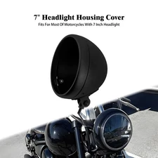 7'' Inch Headlight Housing Black Cover Shell Headlamp Bulb Bucket For Harley