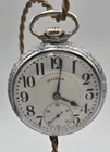 ANTIQUE 1921 ILLINOIS 16s 17j  706 NICKEL OPEN FACE POCKET WATCH SPARTAN RUNNING