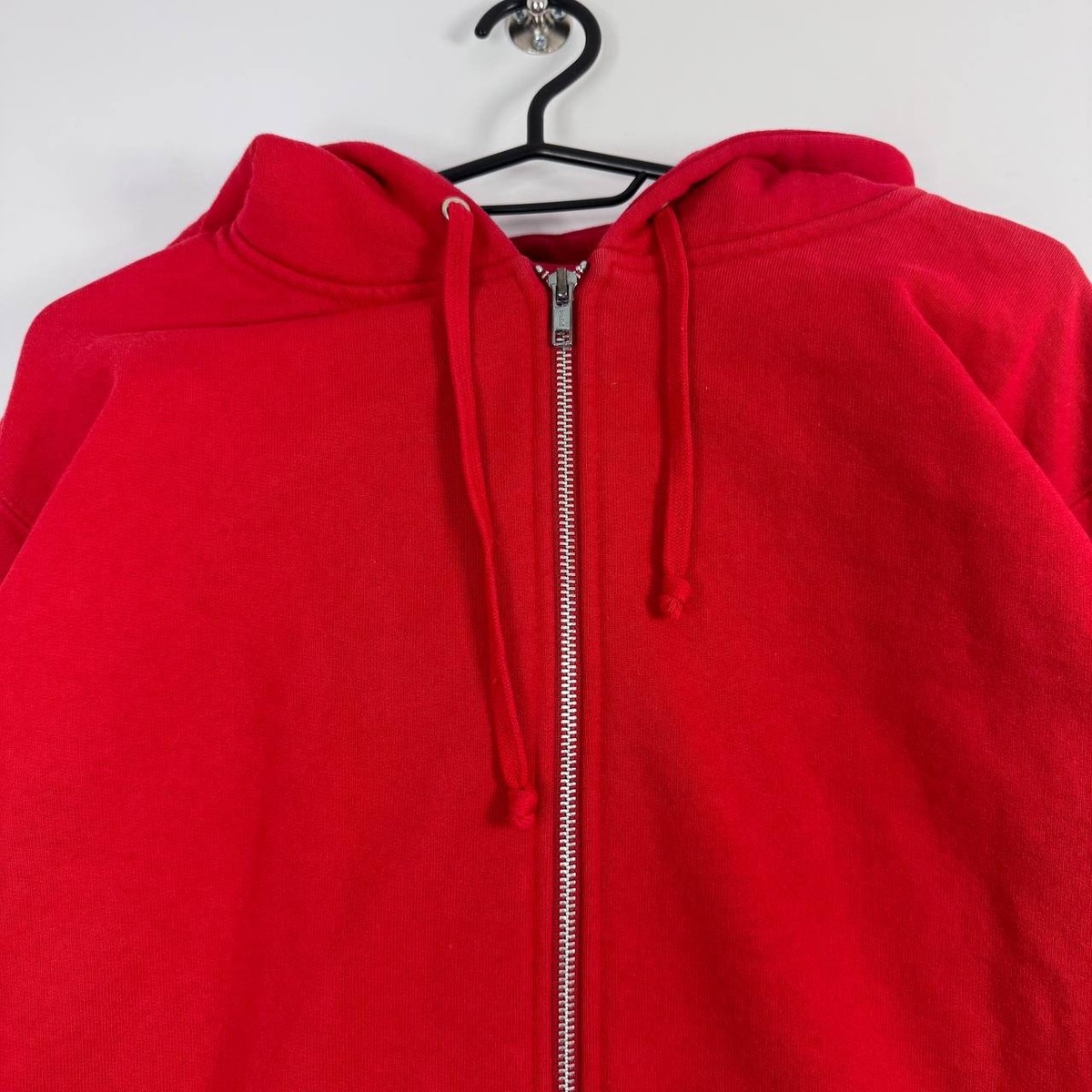 Supreme Zip Up Hoodie Red Box Logo Back Print Made In Canada Mens