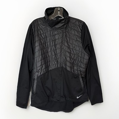 Nike Womens Essential Puffer-Panel Running Jacket BV3878-010 Size Large Black