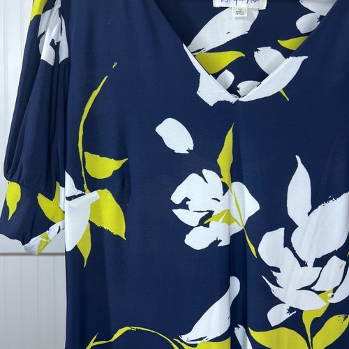 Mini vestido para mujer Harper Rose azul marino floral cuello en V manga corta talla 10 - Imagen 4 de 9