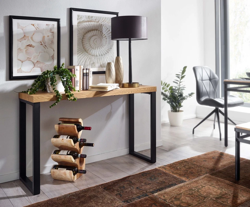 FineBuy Table Console Décor Chêne 120 cm Table d'ordinateur Table du Couloir - Photo 2/4