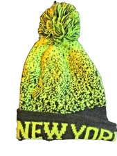skully hat vintage new york black green