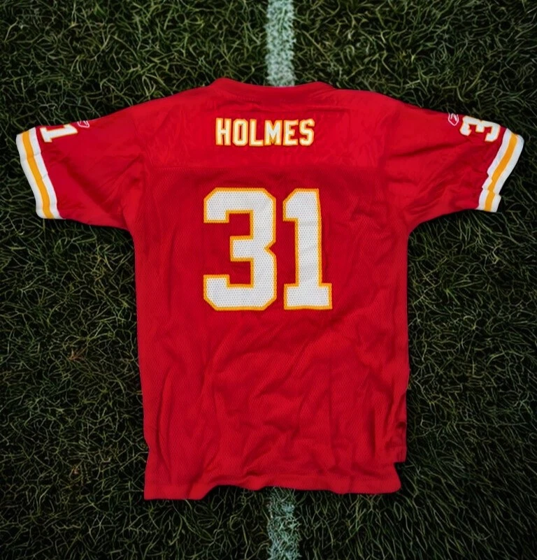 Camiseta vermelha Kansas City Chiefs Priest Holmes #31 Reebok Youth XL (18/20) em excelente estado usado - Imagem 3 de 4