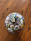 ✨RARE Large 7.5” Vintage Murano Glass Floral Flower & Latice Large Paperweight✨