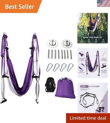 Aerial Yoga Hammock Kit - Strong Inversion Swing with Adjustable Straps