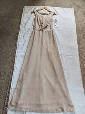 Tahari A S L Women's Full Length  Dress NWT Champagne Rhinestone Accent Sz 4