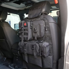 Universal Tactical Vehicle Back Seat Organizer With 3 Detachable Pouches