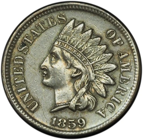 1859 Indian Head Cent Choice AU Cleaned
