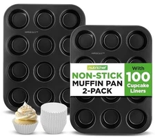 Muffin & Cupcake PansNutriChef 2-Pack Muffin Pans Nonstick 12-Cup Carbon Steel +