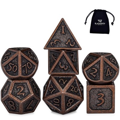 HEIMDALLR Metal DND Dice Set 7pcs - Indestructible 01 Burnished Bronze 