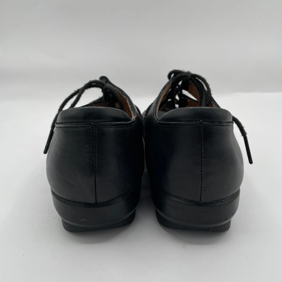 Array Women's Black Leather Gladiator Sandals Lace Up Open Toe Shoes 6.5N - Image 3 of 4