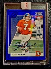 2024 Zenith Football John Elway 31 Blue "Red Zone" Auto #/25 Denver Broncos KHH 