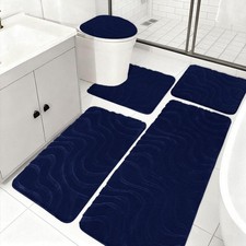 Bathroom Rugs Sets 5 PCS Soft Bath Mats with Toilet Cover  U-Shaped Contour Rug