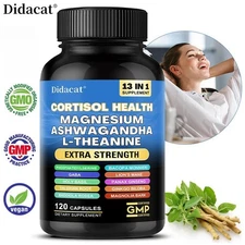 Cortisol Supplement Magnesium Blend 200mg L Theanine 150mg 120 Capsules Non GMO