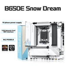 Micro ATX AM5 Motherboard, B650E Snow Dream, DDR5 4800-7000+(OC) MT/s, PCIe 5.0