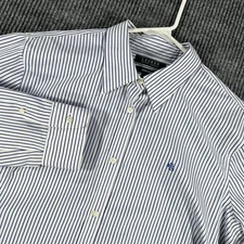Lauren Ralph Lauren Shirt Womens 1X Blue Striped Long Sleeve Button Down Cotton