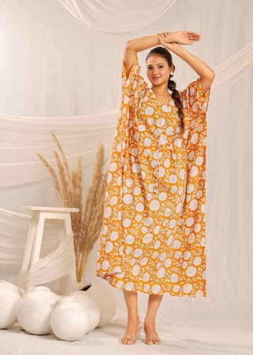 Maxi vestido caftán de playa larga 100 % algodón vintage indio talla única... - Imagen 4 de 7
