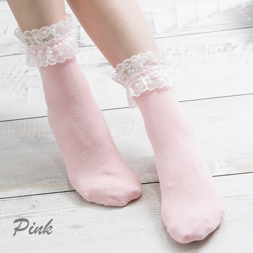 Women Lolita Frilly Lace Ruffle Ankle Socks Girls Short Socks Princess Socks - Picture 18 of 18