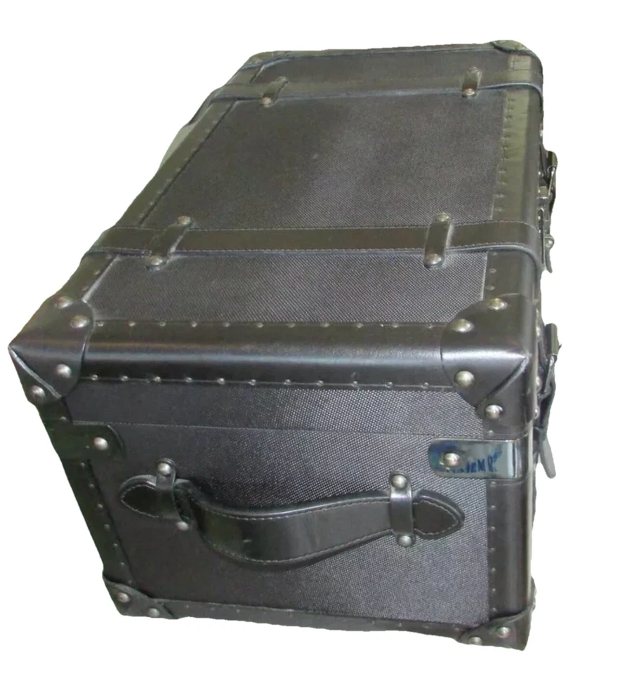 RALPH LAUREN HOME DELEVAN LEATHER & TWILL TRUNK - Image 3 of 4