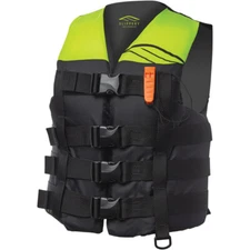 Slippery Hydro Nylon PFD Life Vest (Black / Yellow) 4XL / 60" - 70"