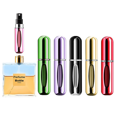 Mini botella atomizadora de perfume recargable portátil, pulverizador recargable