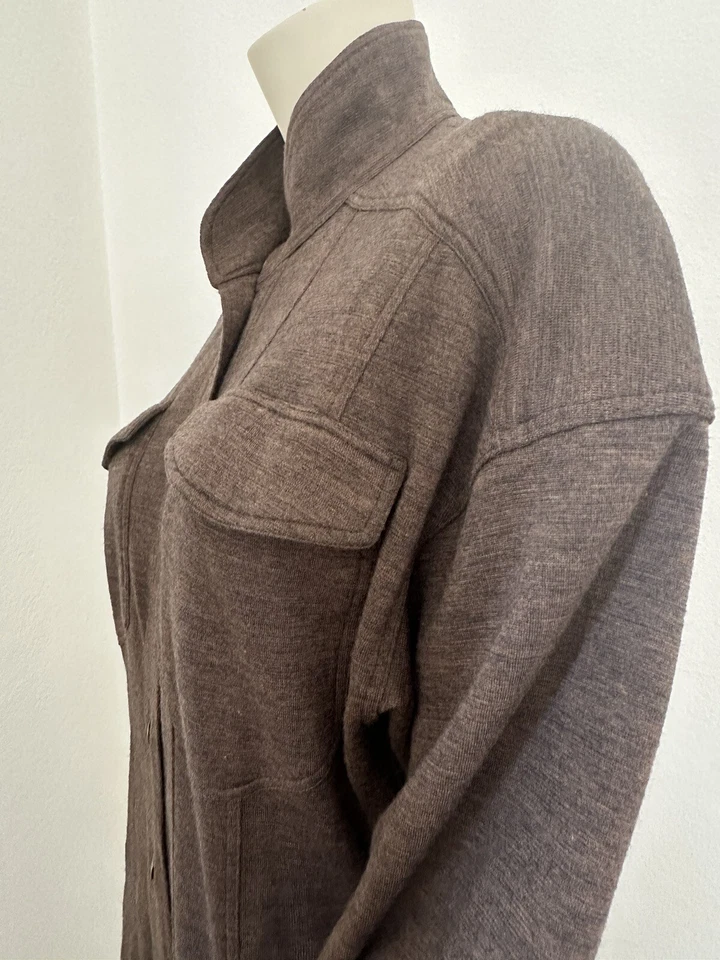 FENDI Brown Wool Long Dress Vintage 80s IT46 - L Buttons Authentic Rare Italy FF - Image 4 of 4