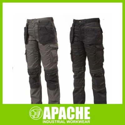 APACHE WORKWEAR Apache Work Trousers - Knee-Pad & Twill Holster Pockets Cordura Triple Stitched
