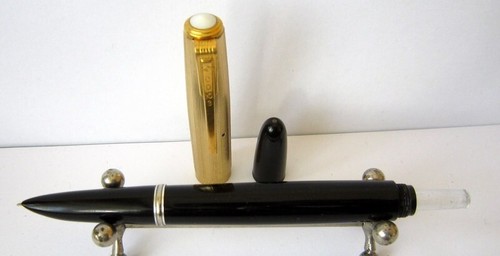 VINTAGE RARE GILDED SET OF FOUNTAIN PEN AND PENCIL "NORTH-СЕВЕР" LENINGRAD # 56C - Picture 6 of 18